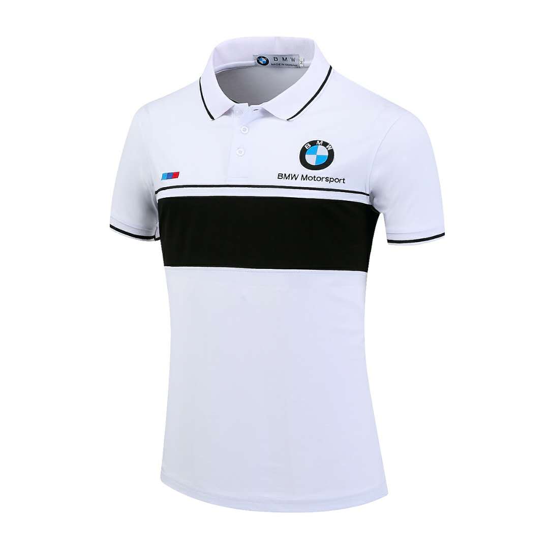 2022 Polo BMW Motorsport Brodé Homme Col Contrasté Manche Courte Slim Fit